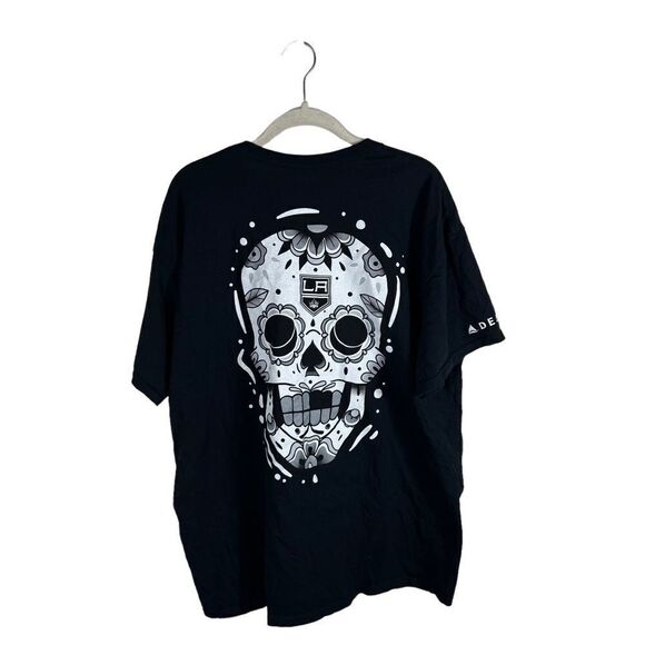 Los Angeles Kings Skull Dia de Los Muertos Black T Shirt - Picture 1 of 6
